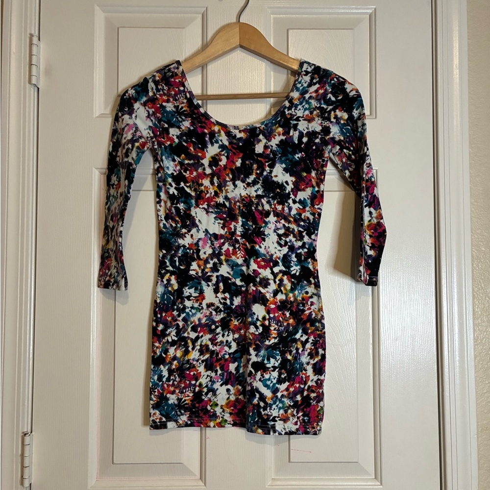 Decree Colorful Abstract Long Sleeve Dress